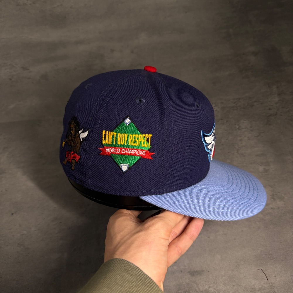 New Era Anaheim Angels Hat 7 Navy Cant Buy Respect Ghetto Cherub Fitted MLB Cap - Picture 3 of 9